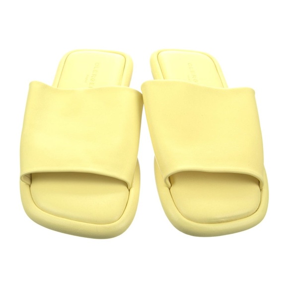 Robert CLERGERIE Paris Yellow Leather Slides Mule US 6 NEW - Picture 3 of 5